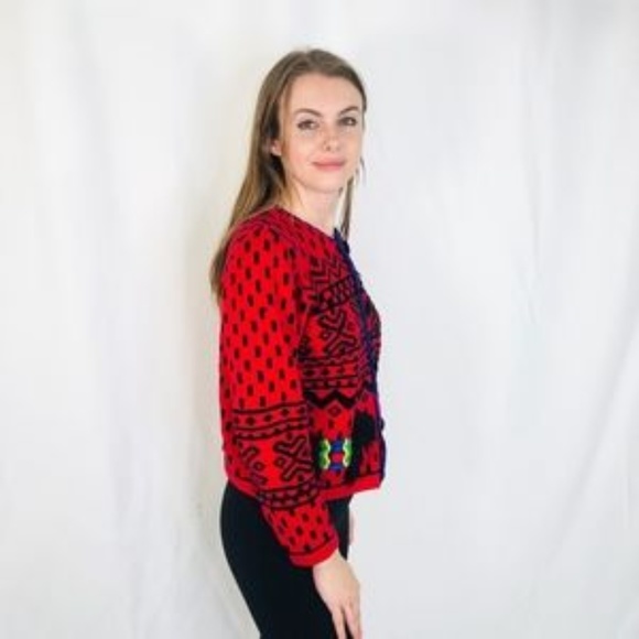 Vintage Berek Scottie Dogs Knit Sweater Beaded - Picture 5 of 6